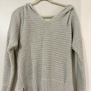 Rachel Zoe Cozy Light Gray Hooded Sweater